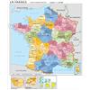 Agendepoint.it Carta geografica murale Francia in lingua madre francese 100x140 bifacciale fisica e politica