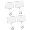 LeeQinersw 4 Pezzi Clip Portaprezzi, Porta Etichette Rotanti in Plastica, Pinze per Avvisi Girevoli a 360 Gradi, Per Scopi Pubblicitari O per Esporre Appunti, Promemoria E Foto a Casa, Bianco