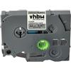 vhbw Cassetta nastro compatibile con Brother PT 1000, 1000BM, 1000BTS, 1005, 1005BTS etichettatrice 8m x 12 mm nero su argento, laminato
