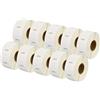 Printing Saver 10 Rotoli S0929120 25mm x 25mm Etichette compatibili per Dymo LabelWriter 4XL 450 400 330 320 Twin Turbo Duo SLP 450 430 420 400 240 220 200 100 Pro Plus (750 Etichette per Rotolo, removibile)