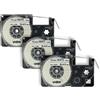 vhbw 3x Cassetta nastro compatibile con Casio KL-60, KL-7000, KL-70E, KL-7400, KL-750E, KL-780 etichettatrice 8m x 12 mm nero su bianco - Sostituisce XR-12WE1, XR-12WE
