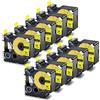 SuperInk 10PK Compatibile per Dymo Nylon Flessibile 18491 Nero su Giallo Etichetta 19mm