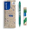 PILOT - Set di Frixion Ball Clicker + 1 set da ricariche - Penna a sfera retrattile cancellabile con inchiostro termosensibile - Penna a sfera ricaricabile ed ergonomica - Punta media