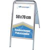 Displaylager - Supporto per poster, argento, acciaio - Expo Sign 50x70 cm | Biffaciale Cavalletto Espositore Pubblicitario | Resistente alle intemperie con pannelli frontali APET/acrilico