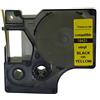 Neouza 18431 - Nastro adesivo in vinile per etichette Dymo Rhino Pro IND, 9 mm, nero su vinile giallo