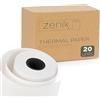 ZENIK | 20 Rotoli di Carta Termica 57x35x12mm | Senza BPA | Compatibilità Universale | POS, Terminale di Pagamento, Stampante Termica 57mm, Scontrini | Alta Durata