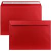 FarbenFroh by GUSTAV NEUSER 25 buste XXL, formato DIN C4, 22,9 x 32,4 cm, con chiusura adesiva, senza finestra, per formato DIN A4, colore rosso rubino