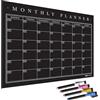The Magnet Shop Planner da parete adesivo e riutilizzabile calendario mensile A3, Wall-TAC, rimovibile riposizionabile, lavagna autoadesiva organizer per casa, scuola ufficio nera, A3)(lingua italiana non garantita