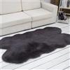 Tomifine Faux Pelliccia di Agnello di Pecora Tappeto, Soffice Imitazione Lana Tappeto Adatto per Tappeti per Soggiorno Camera da Letto, Pelliccia per Sedia (50x100cm,Grigio Scuro)