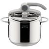 Lagostina Deliziosa 7L, Pentola a Pressione in Acciaio Inox 18/10, con Sistema Apertura/Chiusura Brevettato LagoEasy'up, Valvola Control e Fondo Irradial Plus