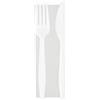Generico 1/100/300 BIS DI POSATE IMBUSTATE CON TOVAGLIOLO - riutilizzabili - SET TRASPARENTI Posate forchetta + coltello (50 PEZZI BIANCO)