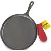Lodge Griglia in ghisa nera/rossa da 26,7 cm e supporto Hot Grip