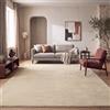 Paco Home Tappeto Salotto Moderno Soggiorno Pelo Corto Lavabile in Lavatrice Monocolore Tappeto Morbido, Dimensione:160x220 cm, Colore:Beige Scuro
