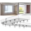 DUYULIANG 1-6m Binario Per Tende Soffitto A Doppia Silenzioso, Scorrevole Bastoni Scorritenda Facile Da Montaré, Per Chi Ha Bisogno Di Tende Per Finestre Di Misure Maggiori, Per Interno Esterno(White,2m)