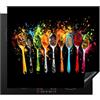 KitchenYeah© Coperchio Piano Cottura Cucina Copri Fornelli Tappetino | 60x52 cm - Induzione Antiscivolo Piastra Protezione Cucchiai - Spezie - Moderno - Graffiti - Colore