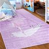Mazovia Tappeto Salotto - Tapeto Stampato Pelo Corto - Morbido Tappeto Camera da Letto - Antiscivolo Tapeto EMMA - Tappeto Bambini Motivo Ballerina - Rosa Pink 120x170cm
