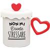 Generico ''Non mi dovete stressare'' Tazza Mug Natalizia Personalizzabile con Manico a Cuore Tappo in Silicone personalizzata con foto e frase latte thè tisana idea regalo natale