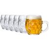 Stölzle Lausitz Oberglas Tübinger Augenkanne Brocca birra con scudo/set di 6 brocche da birra da 250 ml con tratto di riempimento/stabile/bicchieri da birra in vetro di soda lime/boccale da birra,
