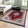 Mazovia Tappeto Salotto Moderno - Tapeto Stampato a Pelo Corto - Morbido Tappeto Camera da Letto - Antiscivolo Tapeto VICTORIA - Tappeto Salotto Motivo Vintage Orientale - Rosso 140x200cm