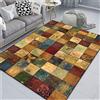 Rururug Tappeti Salotto Moderni Grande Lavabile, Antiscivolo Soffice Tappeto Cuciture a motivo geometrico giallo-marrone-verde Soggiorno Cameretta Divano Sala Pranzo Tappeto 60 x 90 cm