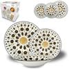 Arca Servizio Piatti 18 Pezzi Astra, Set Tavola per 6 Persone con Piatti Piani, Fondi e Dessert Decorati (MARRONE)