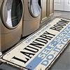 GISPOG Tappeto per lavanderia da fattoria, antiscivolo, lavabile in lavatrice, decorazione per cucina, bagno, bagno, bagno, bagno, colore: blu bianco (183 x 61 cm)