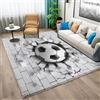 Generic Tappeto per soggiorno, 60 x 90 cm, antiscivolo, a tema sportivo, motivo calcio, bianco e grigio, lavabile in lavatrice, rettangolare, morbido a pelo basso, per camera da letto