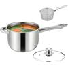 Dqsgiqe Friggitrice Mini,Pentolino in Acciaio | Mini Friggitrice con Cestello per Uso Domestico,per Cucina Campeggio Pesce Pollo Picnic Feste