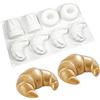 XiaoShenLu Silicone Mousse Cake Mold Bakeware Dessert Mousse DIY Cioccolato Sapone Candle Stampo, 8 fori Cowhorn Bun & Donut & dolce cono