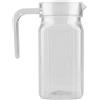 Obetuens Piccola Brocca in Vetro con Coperchio, Bottiglia Per Bevande in Acrilico Trasparente a Strisce, Acqua Ghiacciata, Brocca Per Bevande con Coperchio Per Bar Domestico(1800ml)