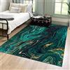 Mazovia Tappeto Salotto Moderno - Tapeto Stampato a Pelo Corto - Morbido Tappeto Camera da Letto - Antiscivolo Tapeto TOSCANA - Tappeto Salotto Motivo Marmo Astratto - Verde 140x200cm