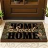 Generic Rustic Home Sweet Home, Zerbino con motivo floreale marrone, per interni ed esterni, decorazione per case in campagna, impermeabile, antiscivolo, assorbe la polvere, facile da pulire, 73 x 43 cm