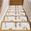 RODAILYCAY Tappetini per scale in marmo bianco dorato con texture in marmo 15 confezioni da 20,3 x 76,2 cm, antiscivolo, tappetini di sicurezza autoadesivi per interni per bambini, anziani e animali
