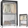 EasyByMall Copertura antipolvere per appendiabiti, 210D, resistente, per riporre indumenti e vestiti, organizer con cerniera (120 x 45 x 205 cm)