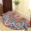 ARBOEE Zerbino semi-circolare, tappeto assorbente semicircolare, rotondo, moquette, bohémien, interno per pavimento, decorazione terrazza, zerbino per interni (cerchio di colore, 60 x 100 cm)