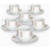 Albalù Set Tazzine da Caffè con Piattino in Porcellana Colorate Tortora Servizio Completo da 12 Pezzi di cui 6 Tazzine e 6 Piattini Lavabili in Lavastoviglie