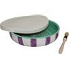 Beamel Home Piatto Grattugia in Ceramica Fatto A Mano Design Decorativo Utensilio Cucina Arte Funzionale Stoviglie Artigianale (Smeraldo, G. Coperchio Beige)