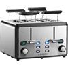 Steinborg Tostapane XXL con 4 fessure per tostapane | 1600 Watt | 6 livelli | 2 x inserti per panini | funzione scongelamento | 2 x cassetti per briciole | acciaio inox | 4 strati | display LED