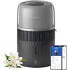 Philips HU5710/03 - Umidificatore ad aria, 4,5 l, 56 mq m, modalità notturna, 3 velocità, grigio carbone