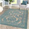 CARPETIA Tappeto Soggiorno Motivo Orientale Ornamenti Di Facile Manutenzione Resistente Allo Sporcizia | verde acqua, 135 x 200 cm