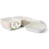 BIOZOYG Box per hamburger con coperchio ribaltabile I 200 contenitori da merenda compostabili in bagassa biodegradabile I Vaschetta per patatine quadrata I 200 lunchbox da asporto 25x20x7,5cm