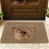 Generic Zerbino con farfalla, naturale, elegante, marrone, in gomma antiscivolo, decorazione per esterni, porta d'ingresso, patio, 73 x 43 cm