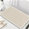 FASCINATDECO Tappeto Bagno Assorbente - Tappeti Bagno Antiscivolo Waffle Assorbente ad Asciugatura Rapida - Tappeto Bagno Antiscivolo Lavabile Morbido in Microfibra (Avorio,60x90 cm)