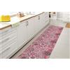 GLHOME Idee per la casa GL Home Tappeto Cucina Antiscivolo Made in Italy Passatoia Antimacchia Multiuso Corridoio Soggiorno Lavabile in Lavatrice - Esagoni Rosa - 50x300 cm