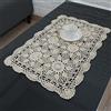 HEBEOT Centrino vintage fatto a mano in pizzo all'uncinetto quadrato fatto a mano in puro cotone Centrini bianchi fatti a mano tovagliette all'uncinetto per telo decorativo 40 x 60 cm (beige)