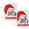 bubbleshirt Coppia Tazze Natale natalizie PERSONALIZZABILI CON NOME Mr & Mrs Idea Regalo Mug 11oz