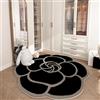 Generic Area Tappeto, Tappeti a forma irregolare per camera da letto, Tappeto lavabile antiscivolo, Morbido Floreale per la decorazione domestica Tappeto(Black,160x160cm)