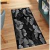 QQrunner Tappeto per cucina, corridoio, motivo a foglie, nero, 70 x 220 cm, vintage, decorazione per la casa, antiscivolo, lavabile, per corridoio