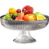 Buachois Ciotola per Frutta con Base, Portafrutta in Plastica Trasparente, Vassoi Portaoggetti per Snack E Caramelle, Piatto di Frutta Decorativo per Tavoli da Bancone della Cucina(Grigio)