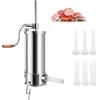 GYMAX Insaccatrice Manuale, Produzione di Salsicce, Macchina per Salsiccia in Acciaio Inossidabile, con Tubi di Riempimento di Diversi Diametri, Morsetto da Tavolo (Verticale, 5 kg)